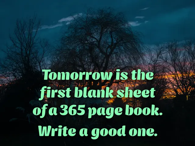 In this picture there is tomorrow is the first blank sheet of a 365 pages book write a good one is...